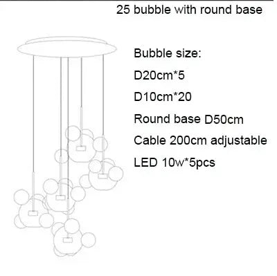 Unique Design Glass Bubble LED Pendant Lamp Edzard SPINGAR.COM