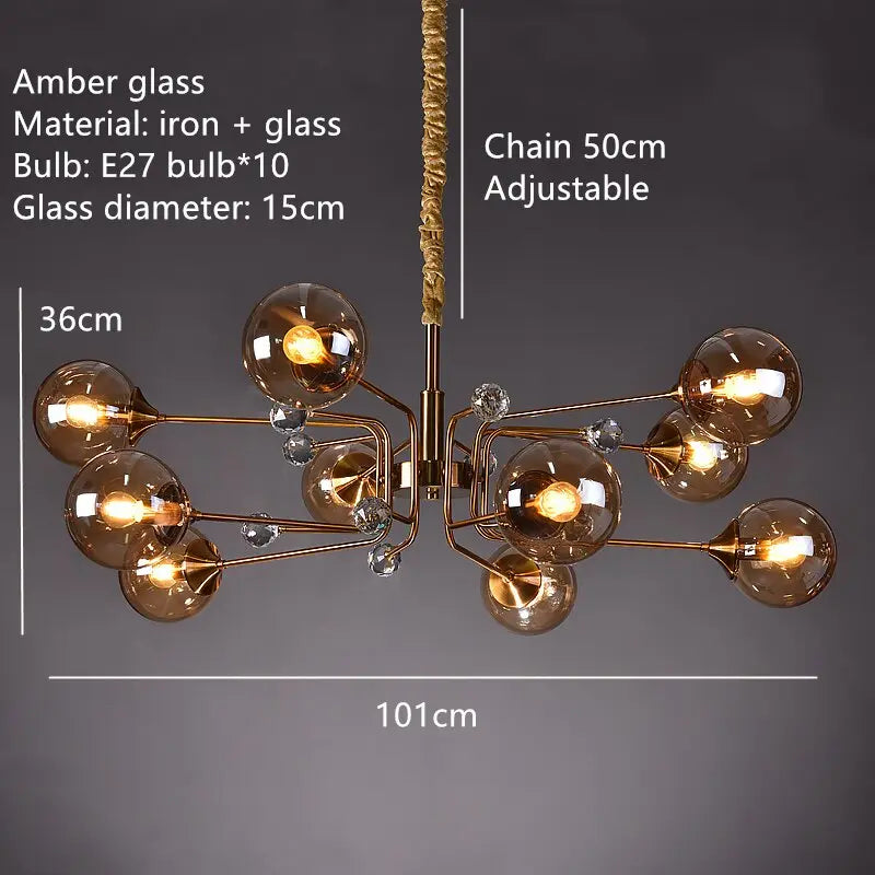 Luxury Glass Ball LED Pendant Lamp Frederik SPINGAR.COM