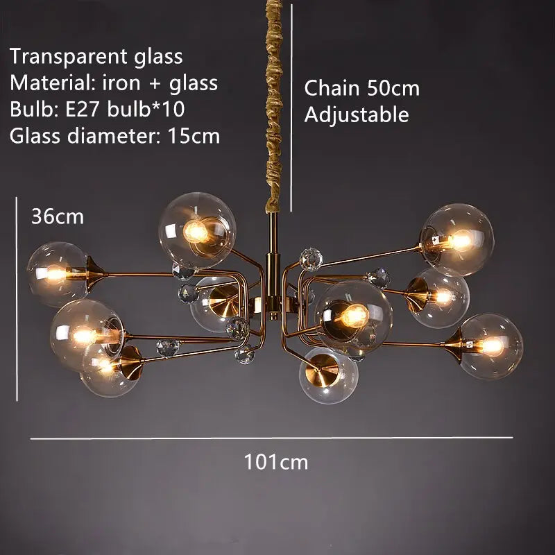 Luxury Glass Ball LED Pendant Lamp Frederik SPINGAR.COM