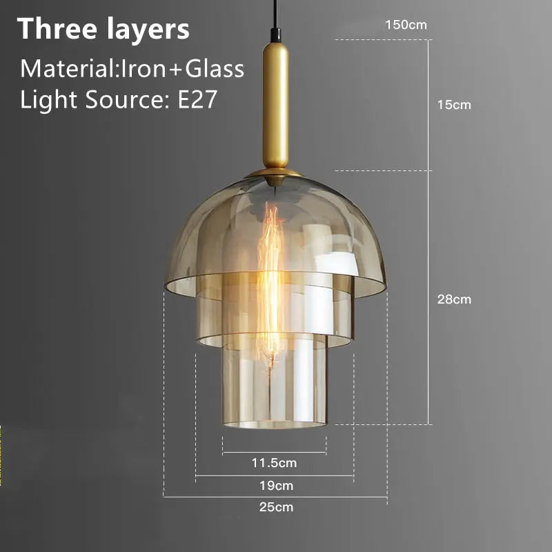 Industrial Style Champagne Glass LED Pendant Lamp Zafira SPINGAR.COM