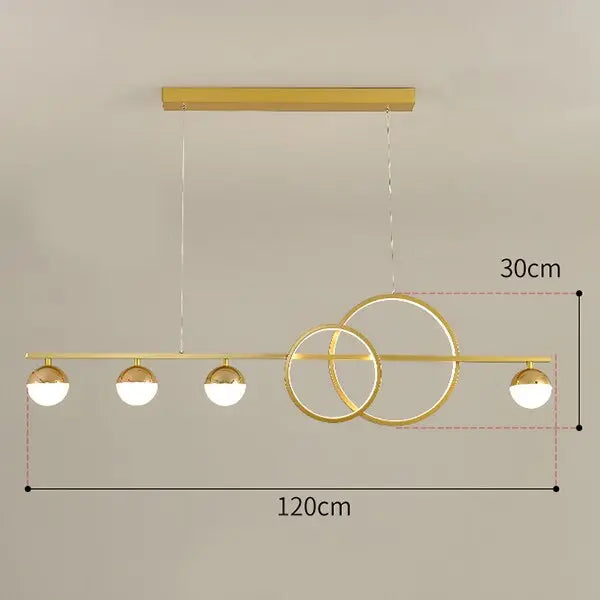 Nordic Rectangular Dining Table LED Island Pendant lamp Danby SPINGAR.COM