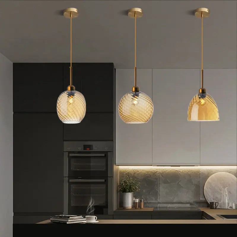 Modern Deco Glass LED Pendant Lamp Dahlia SPINGAR.COM