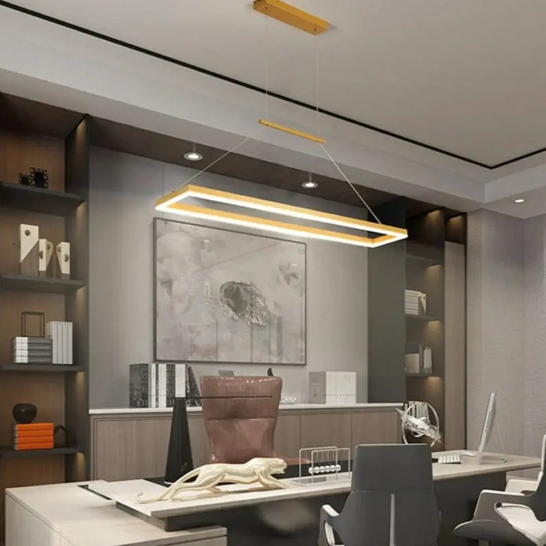 Modern Island Shaped Dining Table LED Island Pendant Lamp Vendela SPINGAR.COM