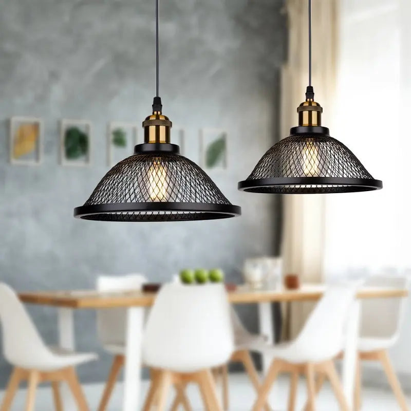 Vintage Retro Iron Net Cage LED Pendant Lamp Lilja SPINGAR.COM