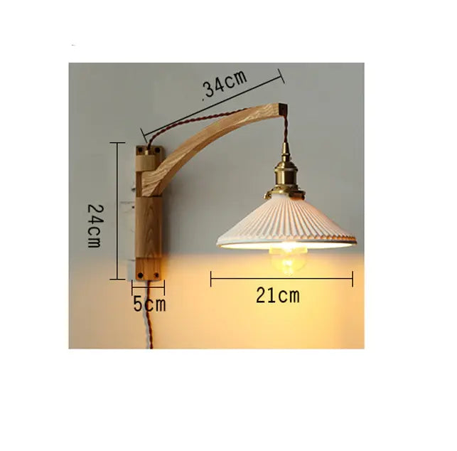 Walnut Wood LED Wall Lamp Nanna SPINGAR.COM