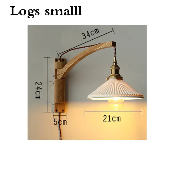 Walnut Wood LED Wall Lamp Nanna SPINGAR.COM