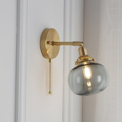 Pull Chain Glass Ball LED Wall Lamp Annbjørg SPINGAR.COM