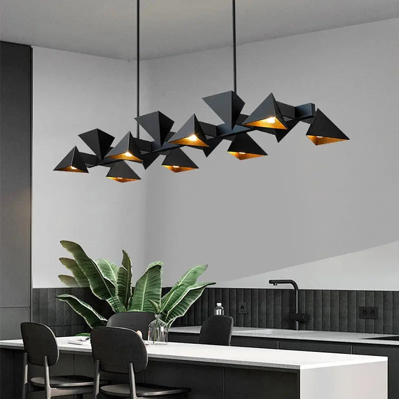 Modern Creative Design Geometric Metal Frame LED Kitchen Island/pendant lamp Thora SPINGAR.COM