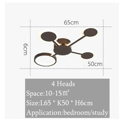 Modern Creative Design Coffee Color LED Ceiling Lamp Rorik SPINGAR.COM