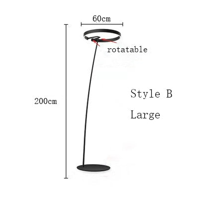 Modern Luxury Dimmable LED Ring Floor Lamp Alberte SPINGAR.COM