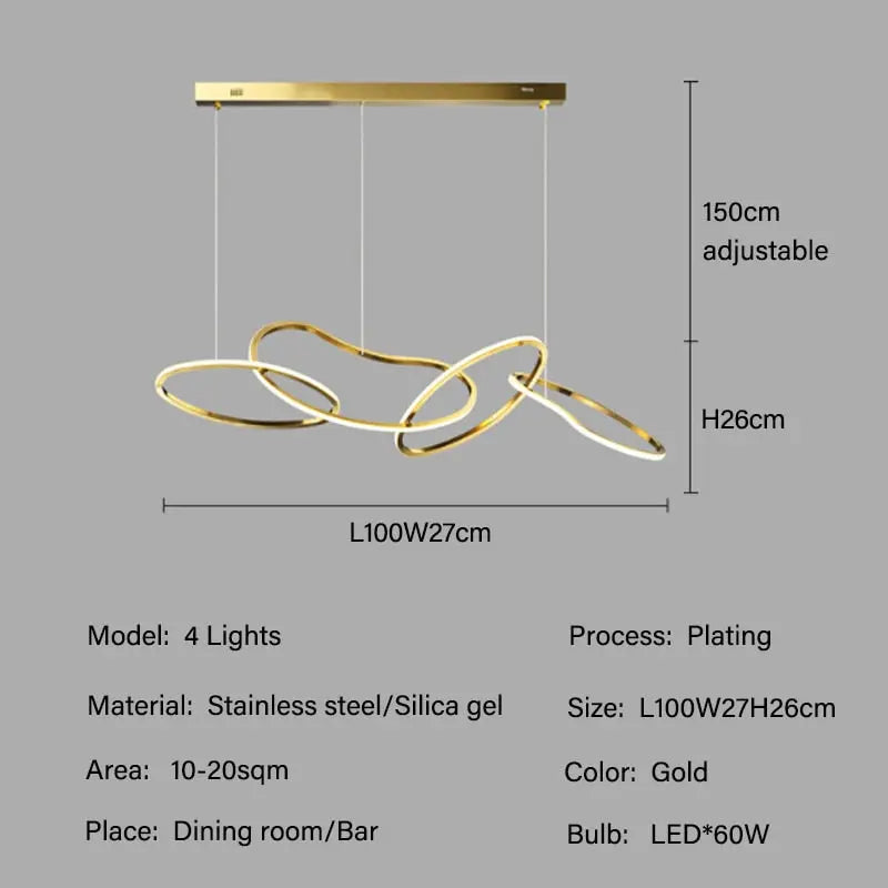 Modern Creative Circle LED Island Pendant Lamp Ashby SPINGAR.COM