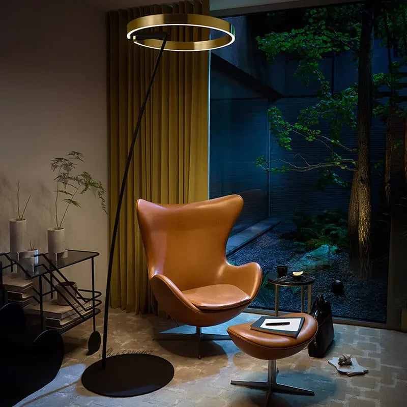Modern Luxury Dimmable LED Ring Floor Lamp Alberte SPINGAR.COM