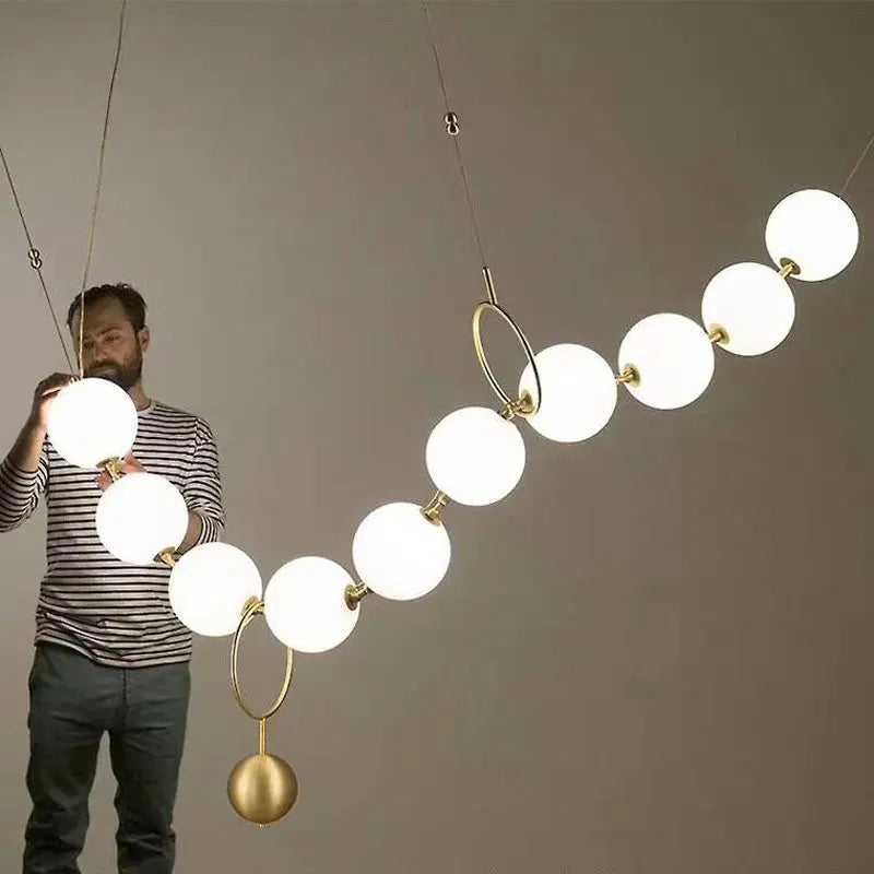 Postmodern Chain-shaped Scandinavian Kitchen Island/ bar LED Lamp Hermann SPINGAR.COM