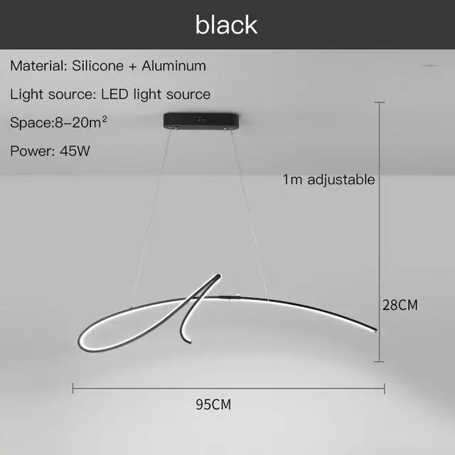 Modern Dining Table LED Island Pendant Lamp Nissa SPINGAR.COM