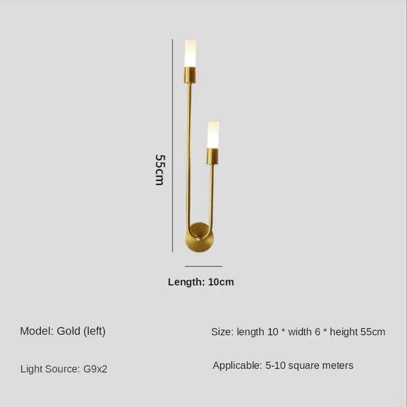 Postmodern LED Copper Wall Lamp Rakel SPINGAR.COM