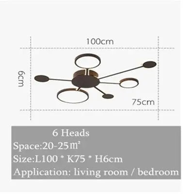 Modern Creative Design Coffee Color LED Ceiling Lamp Rorik SPINGAR.COM