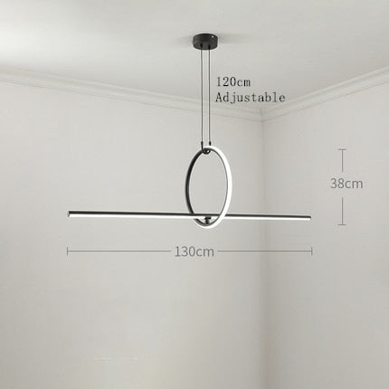 Post Modern Geometric Pattern LED Strip Kitchen Island Lamp Shelby SPINGAR.COM