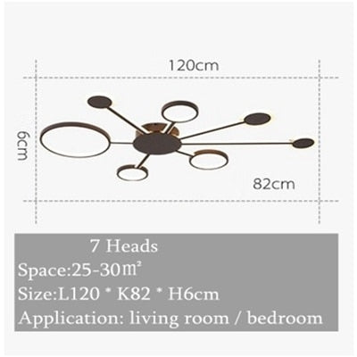 Modern Creative Design Coffee Color LED Ceiling Lamp Rorik SPINGAR.COM