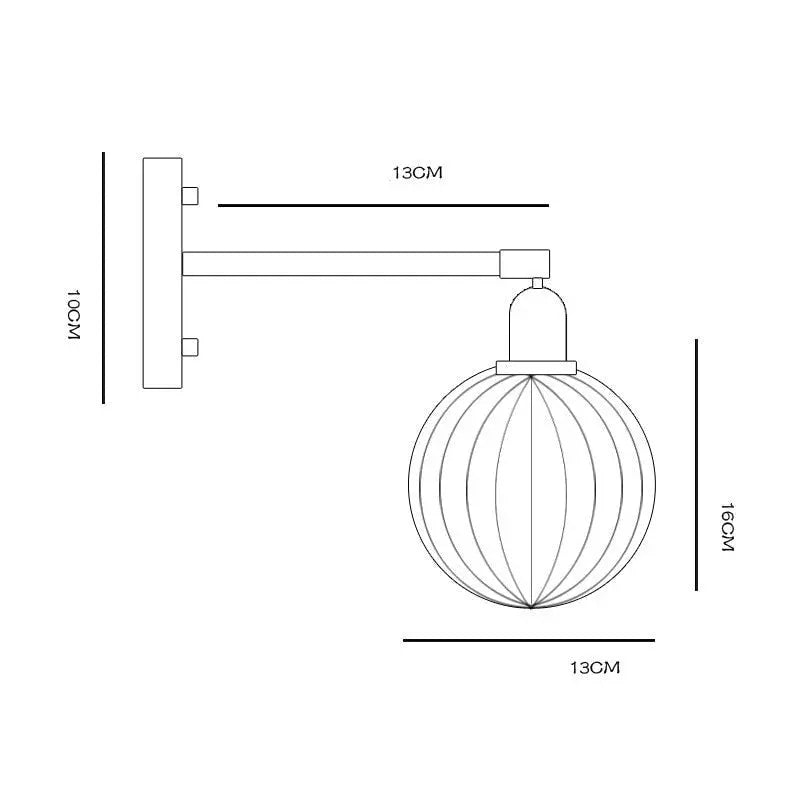Pull Chain Glass Ball LED Wall Lamp Annbjørg SPINGAR.COM