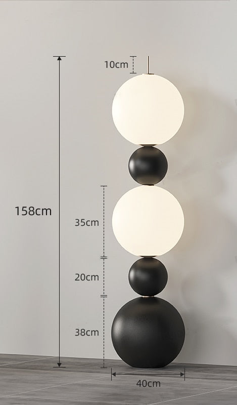 Roman Column Black Resin LED Floor Lamp Liv SPINGAR.COM