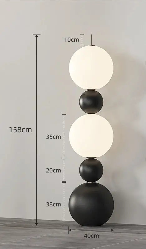Roman Column Black Resin LED Floor Lamp Liv SPINGAR.COM