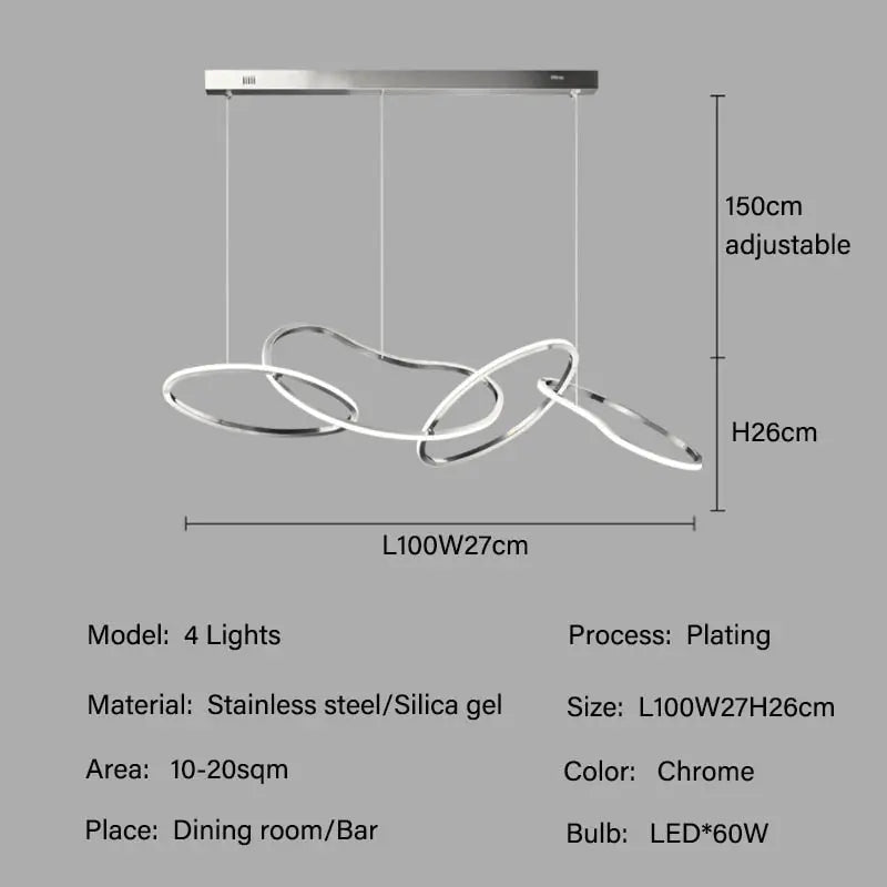 Modern Creative Circle LED Island Pendant Lamp Ashby SPINGAR.COM