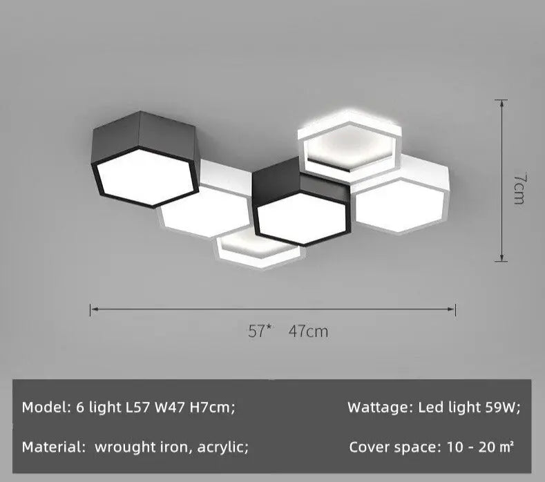 Unique Honeycomb Dimmable LED Ceiling Lamp Vilhelm SPINGAR.COM