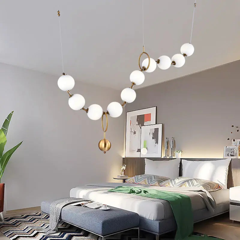 Postmodern Chain-shaped Scandinavian Kitchen Island/ bar LED Lamp Hermann SPINGAR.COM