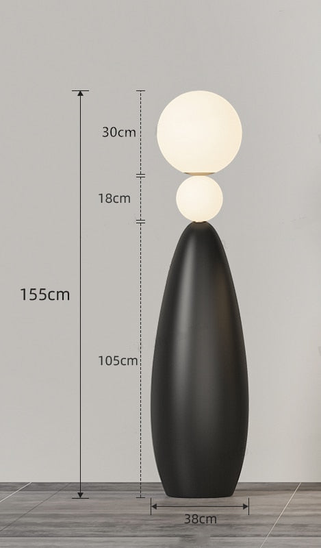 Roman Column Black Resin LED Floor Lamp Liv SPINGAR.COM