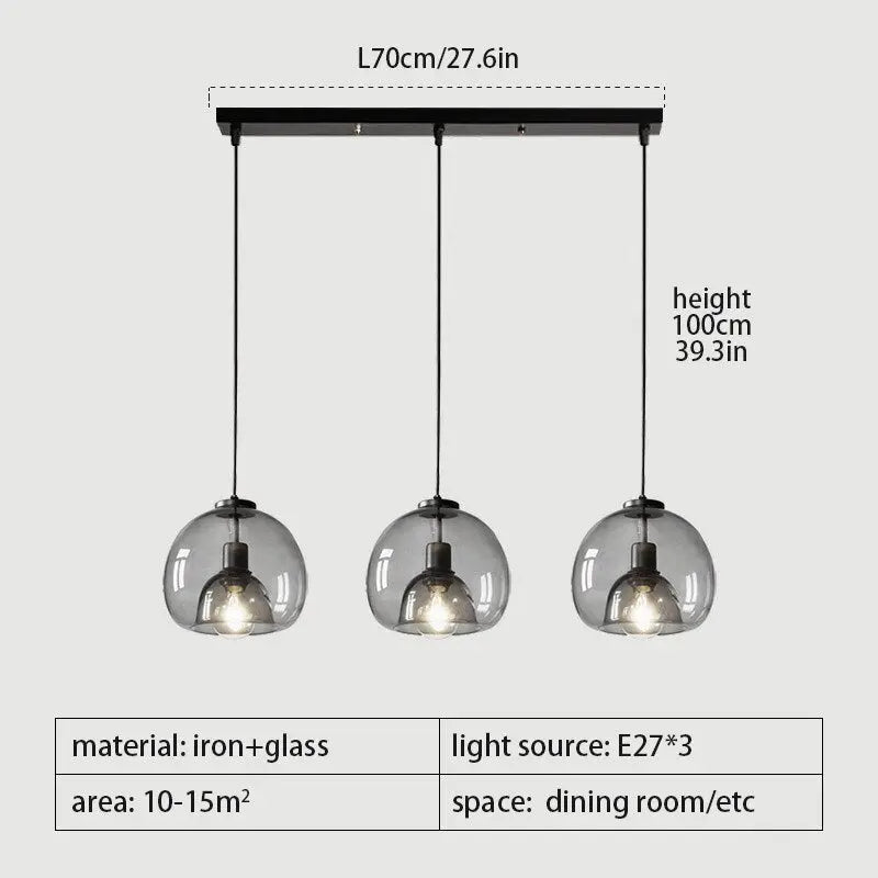 Smoke Grey Glass Vintage LED Pendant Lamp Rebecca SPINGAR.COM