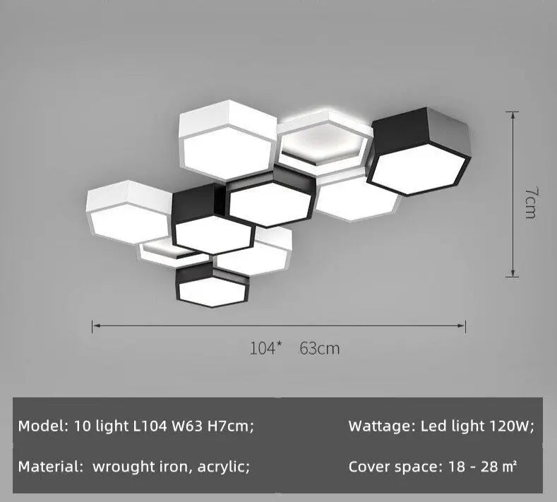 Unique Honeycomb Dimmable LED Ceiling Lamp Vilhelm SPINGAR.COM