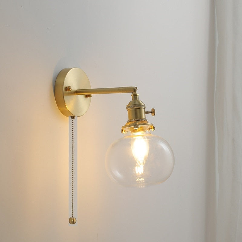 Pull Chain Glass Ball LED Wall Lamp Annbjørg SPINGAR.COM