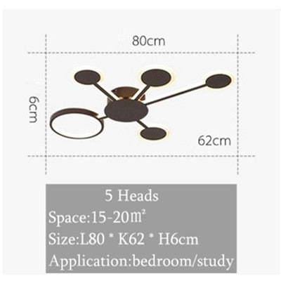 Modern Creative Design Coffee Color LED Ceiling Lamp Rorik SPINGAR.COM