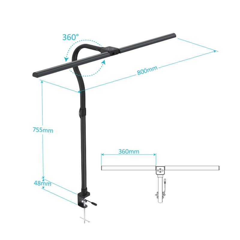Flexible Double Head Dimmable LED Desk Lamp Lida SPINGAR.COM