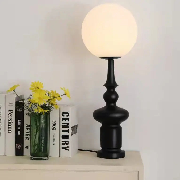 Roman Column Black Resin LED Floor Lamp Liv SPINGAR.COM