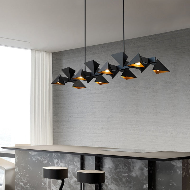 Modern Creative Design Geometric Metal Frame LED Kitchen Island/pendant lamp Thora SPINGAR.COM