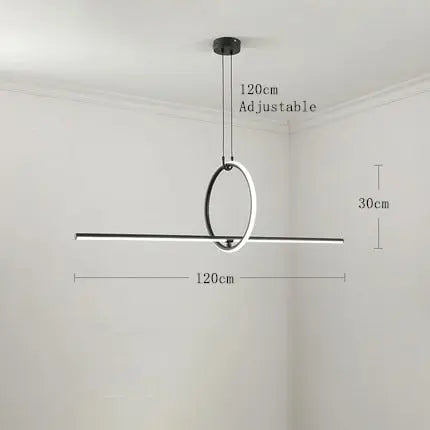 Post Modern Geometric Pattern LED Strip Kitchen Island Lamp Shelby SPINGAR.COM