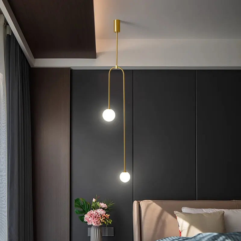 Nordic Bedside Glass Ball LED Pendant Lamp Vilde SPINGAR.COM