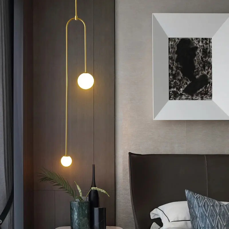 Nordic Bedside Glass Ball LED Pendant Lamp Vilde SPINGAR.COM