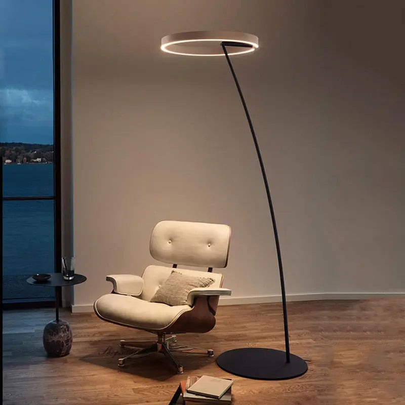 Modern Luxury Dimmable LED Ring Floor Lamp Alberte SPINGAR.COM