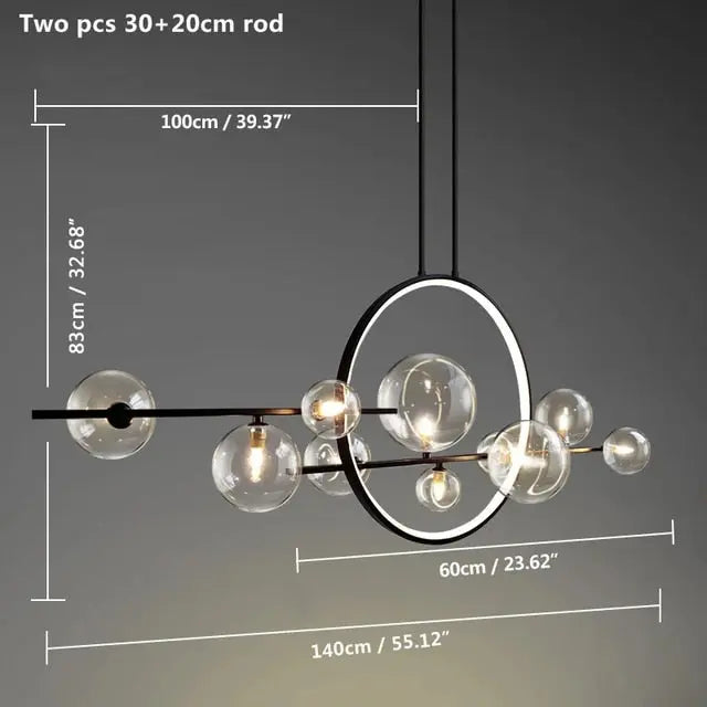 New Design Nordic Glass Bubble LED Island Pendant Lamp Sandro SPINGAR.COM