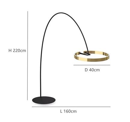 Modern Luxury Dimmable LED Ring Floor Lamp Alberte SPINGAR.COM