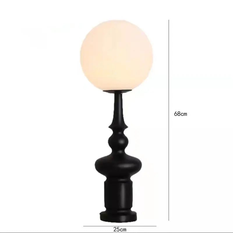 Roman Column Black Resin LED Floor Lamp Liv SPINGAR.COM