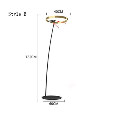 Modern Luxury Dimmable LED Ring Floor Lamp Alberte SPINGAR.COM
