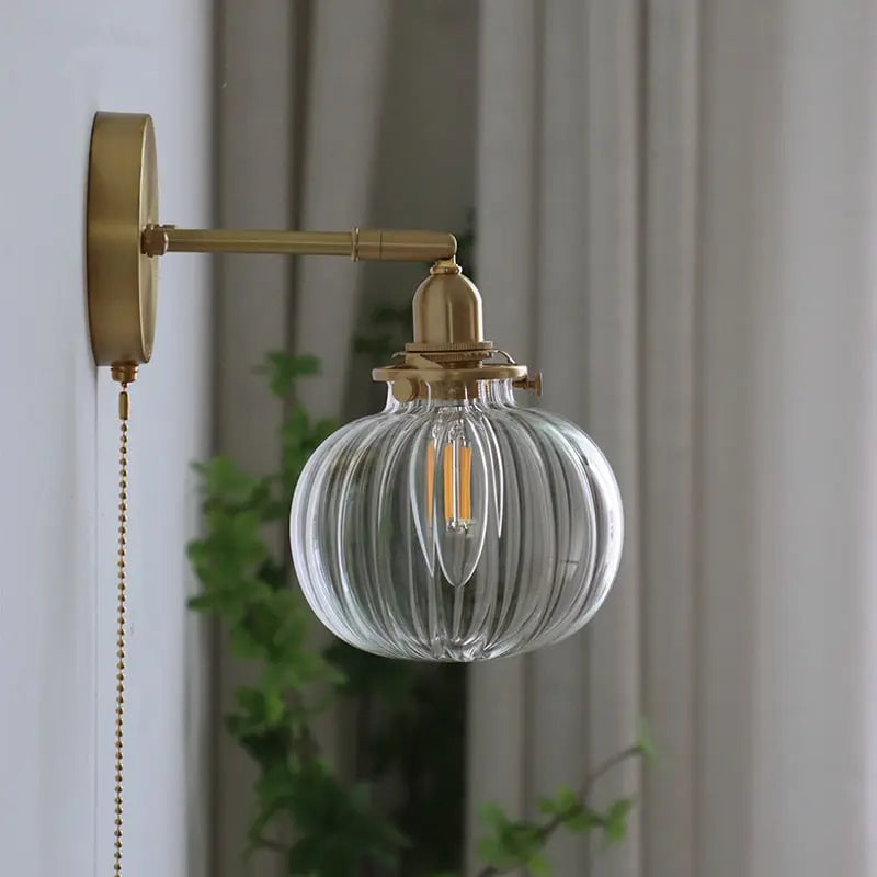 Pull Chain Glass Ball LED Wall Lamp Annbjørg SPINGAR.COM