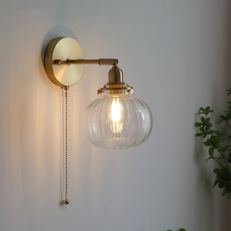 Pull Chain Glass Ball LED Wall Lamp Annbjørg SPINGAR.COM