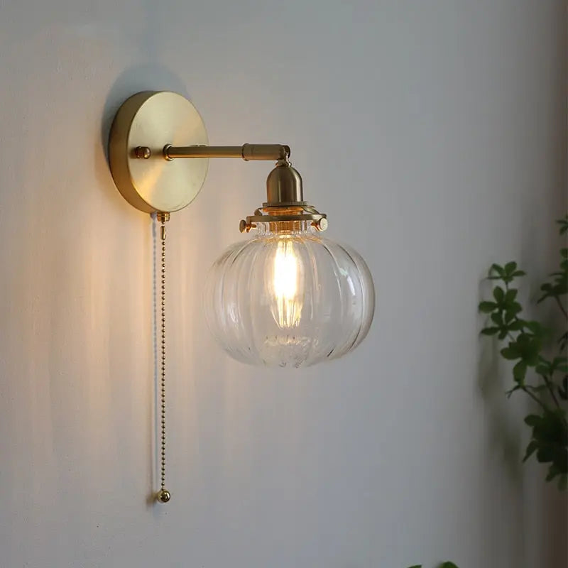 Pull Chain Glass Ball LED Wall Lamp Annbjørg SPINGAR.COM