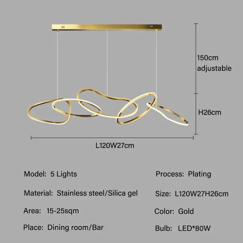 Modern Creative Circle LED Island Pendant Lamp Ashby SPINGAR.COM