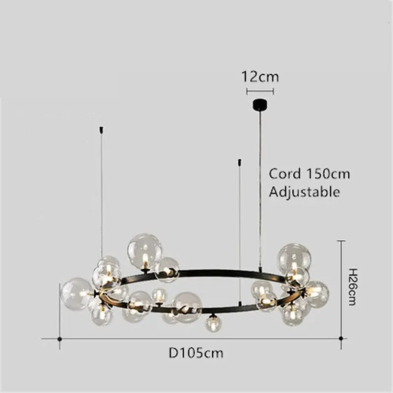 Modern Glass Ball LED Pendant Lamp Pelle SPINGAR.COM