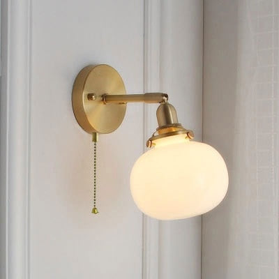 Pull Chain Glass Ball LED Wall Lamp Annbjørg SPINGAR.COM